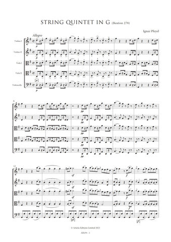 Pleyel, Ignaz: String Quintet in G (Benton 279) (AE639)