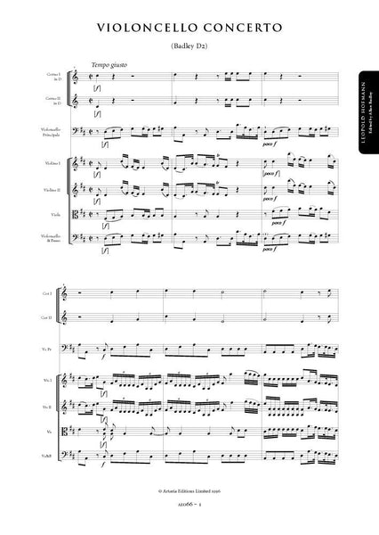 Hofmann, Leopold: Cello Concerto in D major (Badley D2) (AE066)