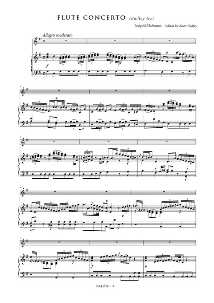 Hofmann, Leopold: Flute Concerto in G major (Badley G2) [Study Edition] (AE145/SE)