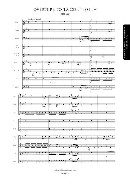 Gassmann, Florian Leopold: Overture to 'La contessina' (Hill 153) (AE164)