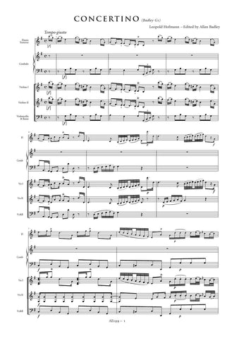 Hofmann, Leopold: Flute and Harpsichord Concertino in G major (Badley G1) (AE199)
