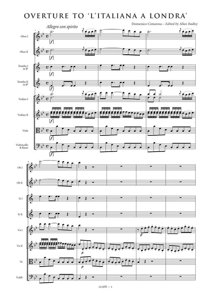 Cimarosa, Domenico: Overture to 'L'italiana a Londra' (AE268)