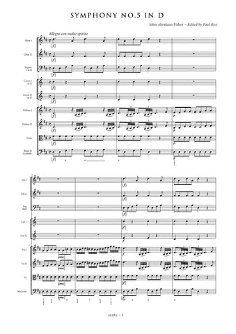 Fisher, John Abraham: Symphony No. 5 in D major (AE285)