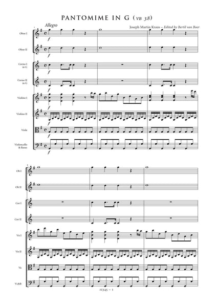 Kraus, Joseph Martin: Pantomime in G major (VB 38) (AE345)