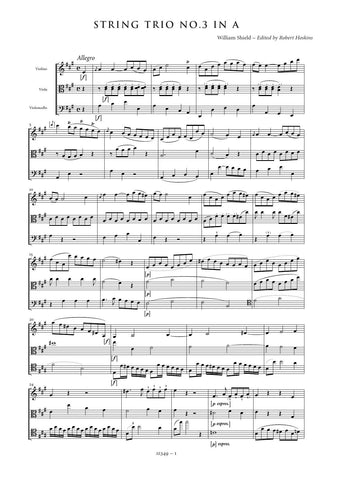 Shield, William: String Trio No. 3 in A major (AE349)