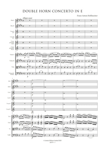 Hoffmeister, Franz Anton: Double Horn Concerto No. 2 in E major (AE373)