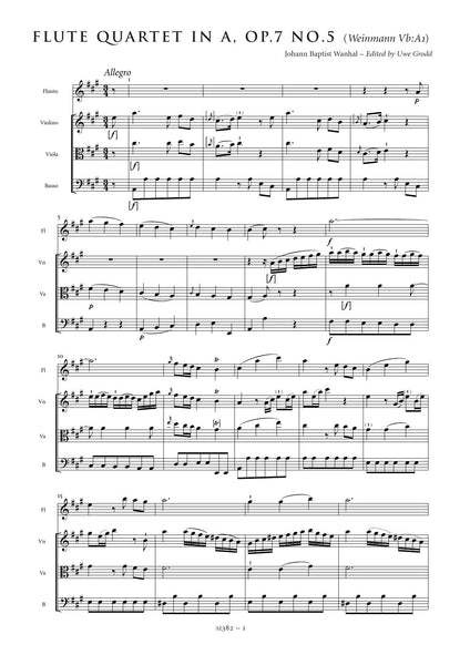 Wanhal, Johann Baptist: Flute Quartet in A major, (Weinmann Vb: A1) (AE382)