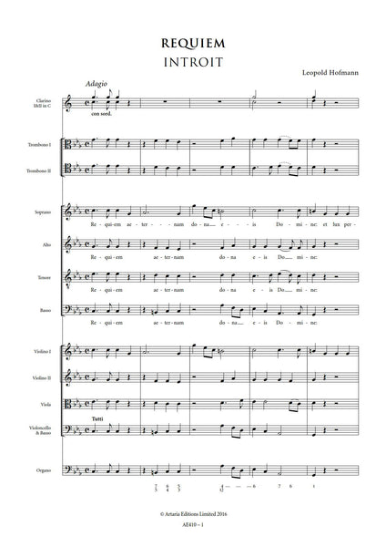 Hofmann, Leopold: Requiem in C minor (AE410)