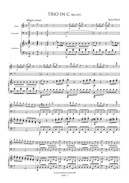 Pleyel, Ignaz: Piano Trio in C (Benton 431) (AE462)