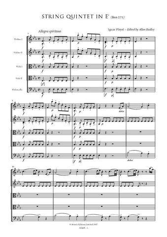 Pleyel, Ignaz: String Quintet in E-flat (Benton 271) (AE468)
