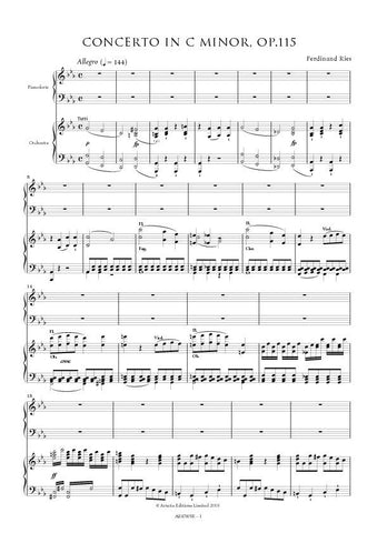 Ries, Ferdinand: Piano Concerto No. 4 in C minor, op.115 [Study Edition] (AE478/SE)