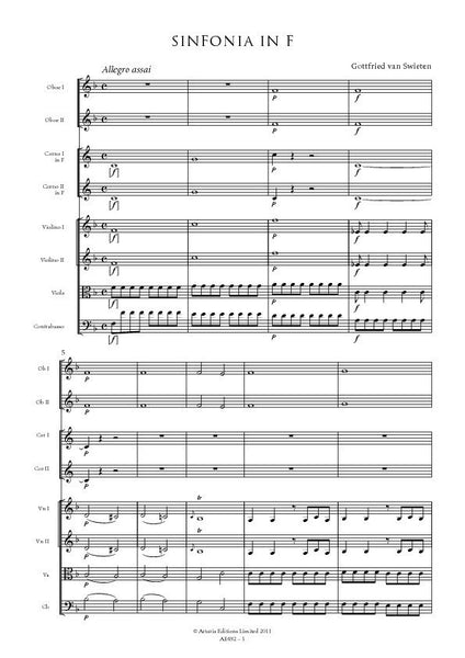 van Swieten, Gottfried: Sinfonia in F (AE492)