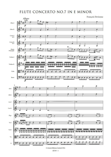 Devienne, François: Flute Concerto No.7 in E minor (AE518)