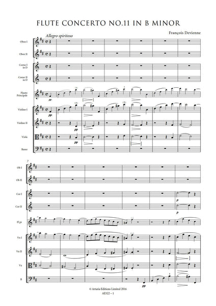 Devienne, François: Flute Concerto No.11 in B minor (AE522)