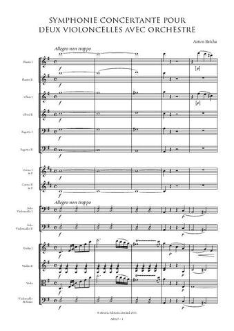 Reicha, Anton: Symphonie Concertante pour deux Violoncelles avec Orchestre (AE527)