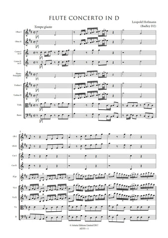 Hofmann, Leopold: Flute Concerto in D major (Badley D2) (AE555)