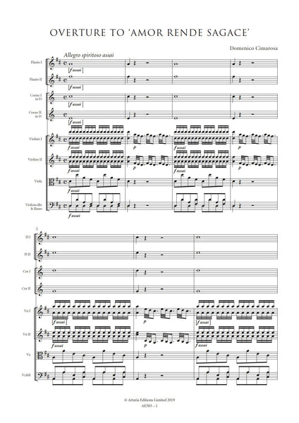 Cimarosa, Domenico: Overture to 'Amor rende sagace' (AE583)