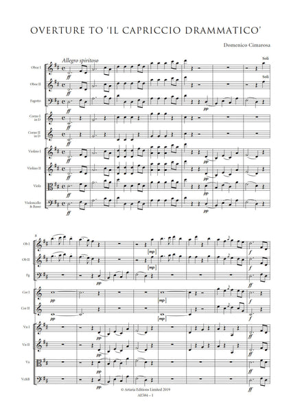 Cimarosa, Domenico: Overture to 'Il capriccio drammatico' (AE584)
