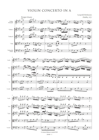 Hofmann, Leopold: Violin Concerto in A major (Badley A2) (AE648)