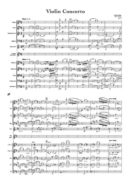 Elgar, Edward: Violin Concerto in B minor, Op. 61 (arr. for String Quintet & Wind Quintet) (AEGC10)