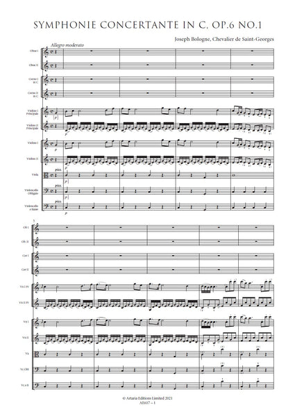 Saint-Georges, Joseph Bologne de: Symphonie Concertante in C major, Op.6 No.1 (AE617)