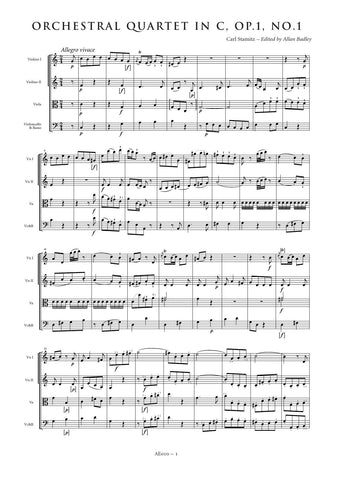Stamitz, Carl: Orchestral Quartet in C major, Op. 1, No. 1 (AE010)