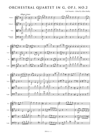 Stamitz, Carl: Orchestral Quartet in G major, Op. 1, No. 2 (AE011)