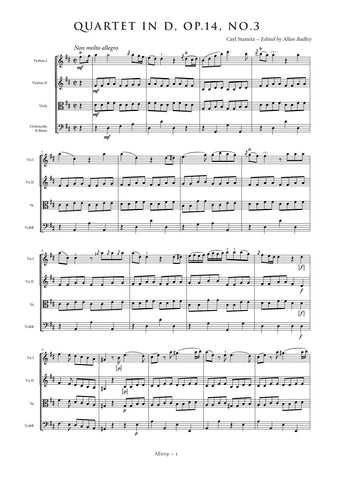 Stamitz, Carl: String Quartet in D major, Op. 14, No. 3 (AE019)