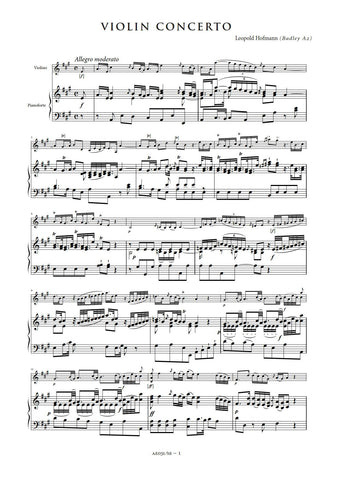 Hofmann, Leopold: Violin Concerto in A major (Badley A2) [Study Edition] (AE031/SE)