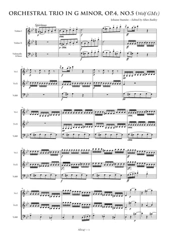 Stamitz, Johann: Orchestral Trio in G minor, Op. 4, No. 5 (AE047)
