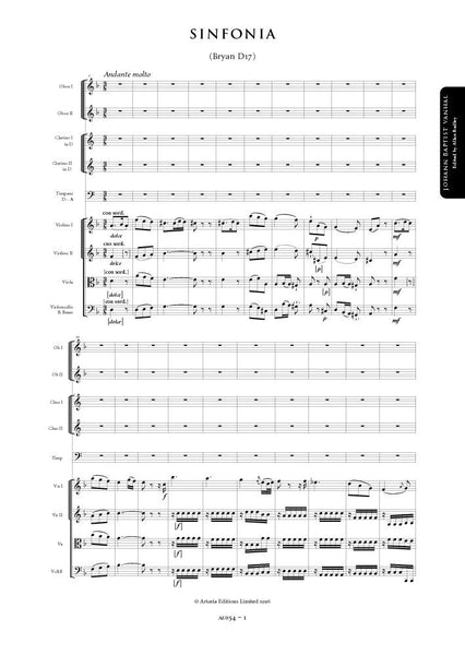 Wanhal, Johann Baptist: Symphony in D major (Bryan D17) (AE054)