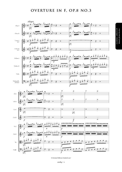 Arnold, Samuel: Overture in F major, Op. 8, No. 3 (AE084)