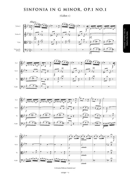 Beck, Franz: Symphony in G minor, Op. 1, No. 1 (Callen 1) (AE090)
