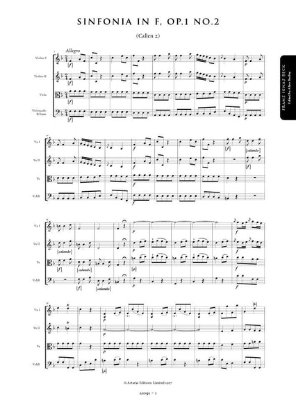 Beck, Franz: Symphony in F major, Op. 1, No. 2 (Callen 2) (AE091)