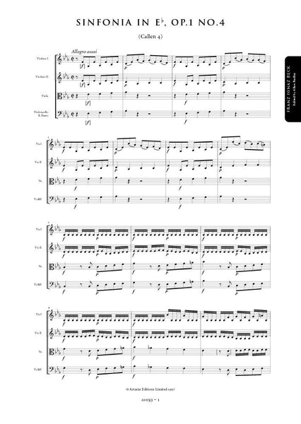 Beck, Franz: Symphony in E flat major, Op. 1, No. 4 (Callen 4) (AE093)