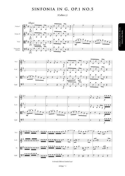 Beck, Franz: Symphony in G major, Op. 1, No. 5 (Callen 5) (AE094)