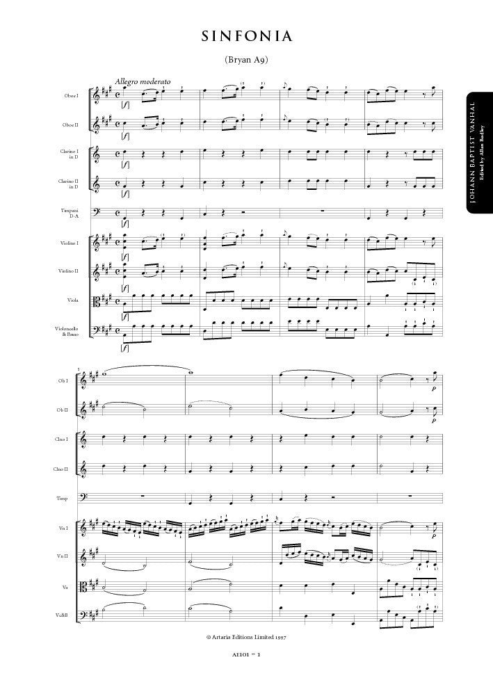 ヴァンハル：交響曲ハ長調Bryan C1（ca.1770） ヴァンハル：交響曲ハ長調Bryan C1（ca.1770） ヴァンハル