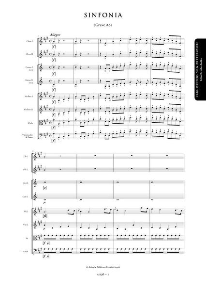 Dittersdorf, Carl Ditters von: Symphony in A major (Grave A6) (AE136)