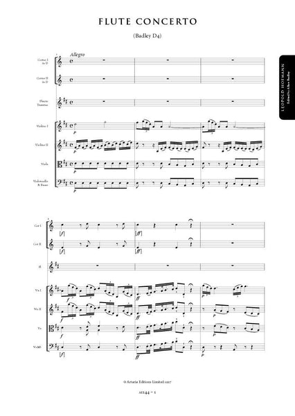 Hofmann, Leopold: Flute Concerto in D major (Badley D4) (AE144)