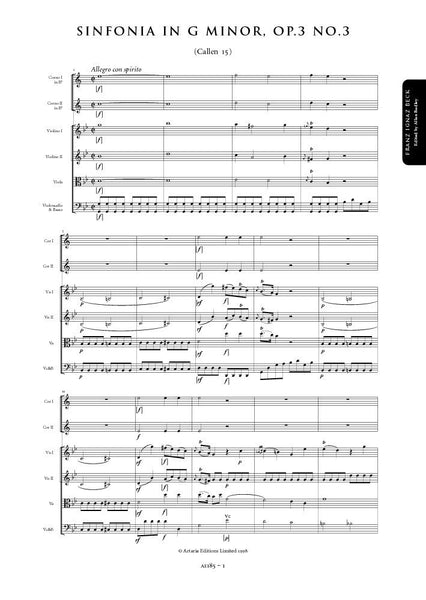 Beck, Franz: Symphony in G minor, Op. 3, No. 3 (Callen 15) ( AE185)