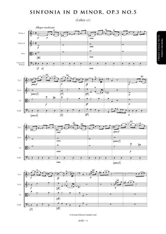 Beck, Franz: Symphony in D minor, Op. 3, No. 5 (Callen 17) (AE187)