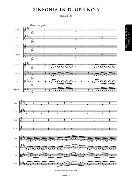 Beck, Franz: Symphony in D major, Op. 3, No. 6 (Callen 18) (AE188)