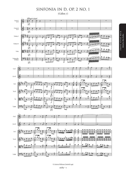Beck, Franz: Symphonies Vol. 2: Six Symphonies, Op. 2 (=AE189-194) (AEB2)