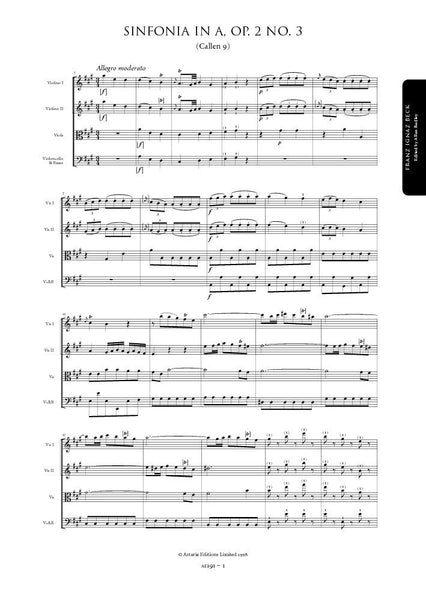 Beck, Franz: Symphony in A major, Op. 2, No. 3 (Callen 9) (AE191)