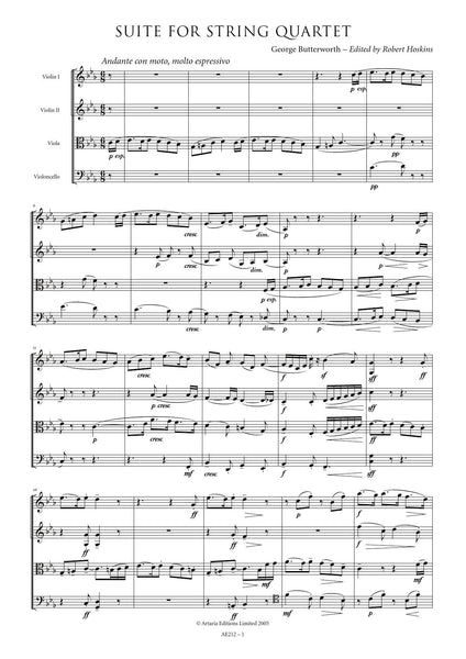 Butterworth, George: Suite for String Quartet (AE212)