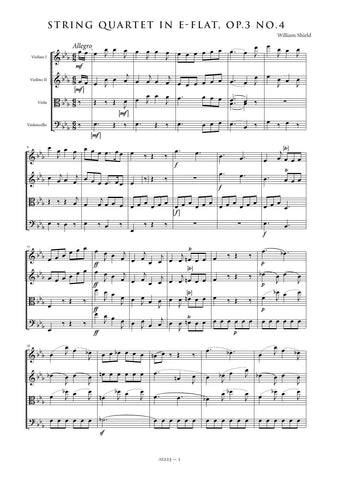 Shield, William: String Quartet in E flat major, Op. 3, No. 4 (AE223)