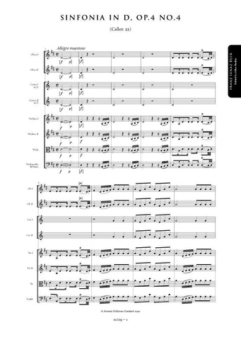 Beck, Franz: Symphony in D major, Op. 4, No. 4 (Callen 22) (AE229)