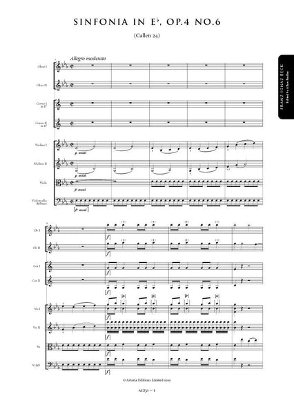 Beck, Franz: Symphony in E flat major, Op. 4, No. 6 (Callen 24) (AE231)