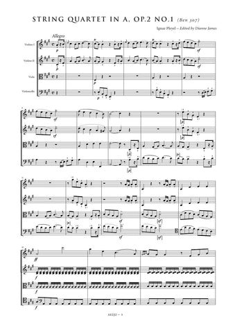 Pleyel, Ignaz: String Quartet in A major, Op. 2, No. 1 (Benton 307) (AE232)