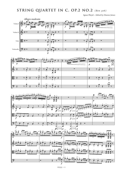 Pleyel, Ignaz: String Quartet in C major, Op.2, No. 2 (Benton 308) (AE233)
